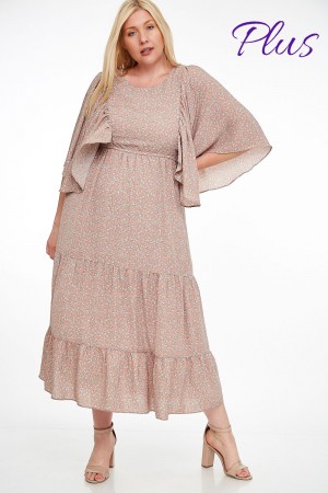 CAMRL2365 / JOSHUAUSA<br/>Oversize Sleeves Maxi Dress